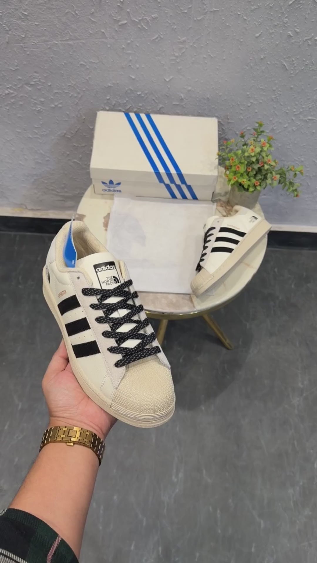 AD SUPERSTAR WHITE BLACK NORTH FACE