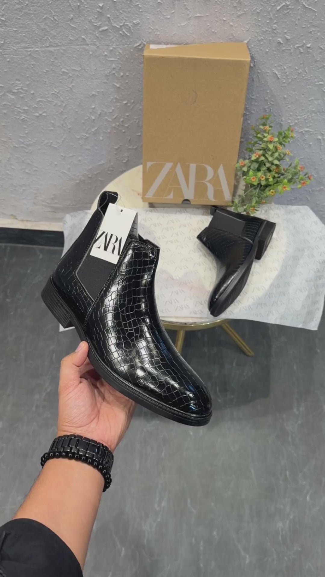 ZAR CROCO CHELSEA BOOTS