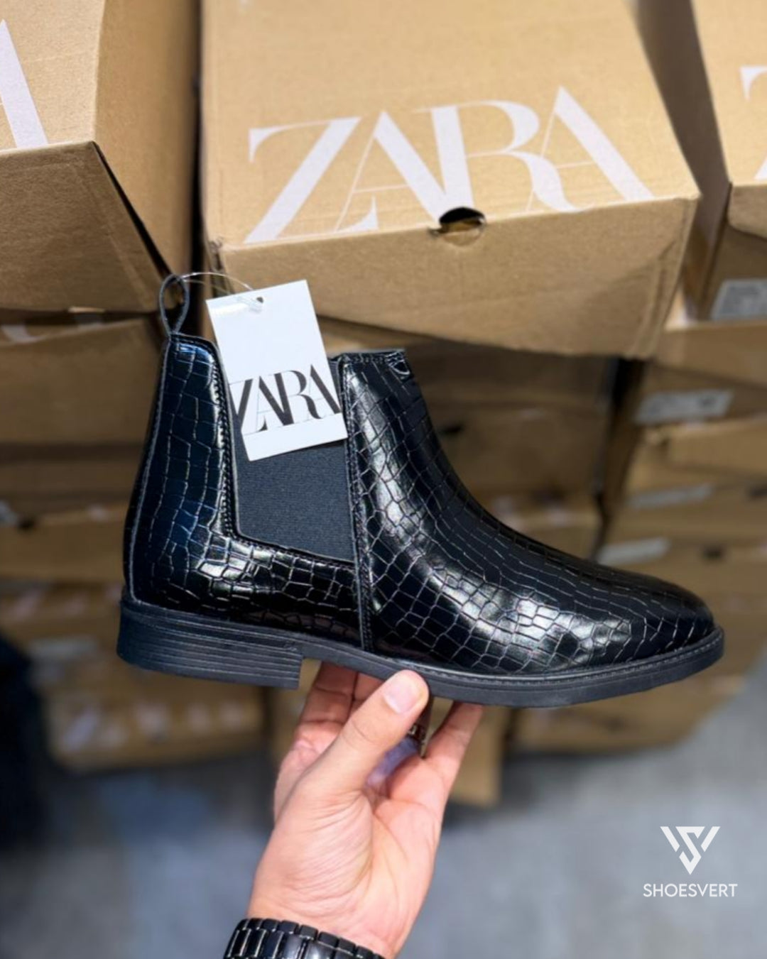 ZAR CROCO CHELSEA BOOTS