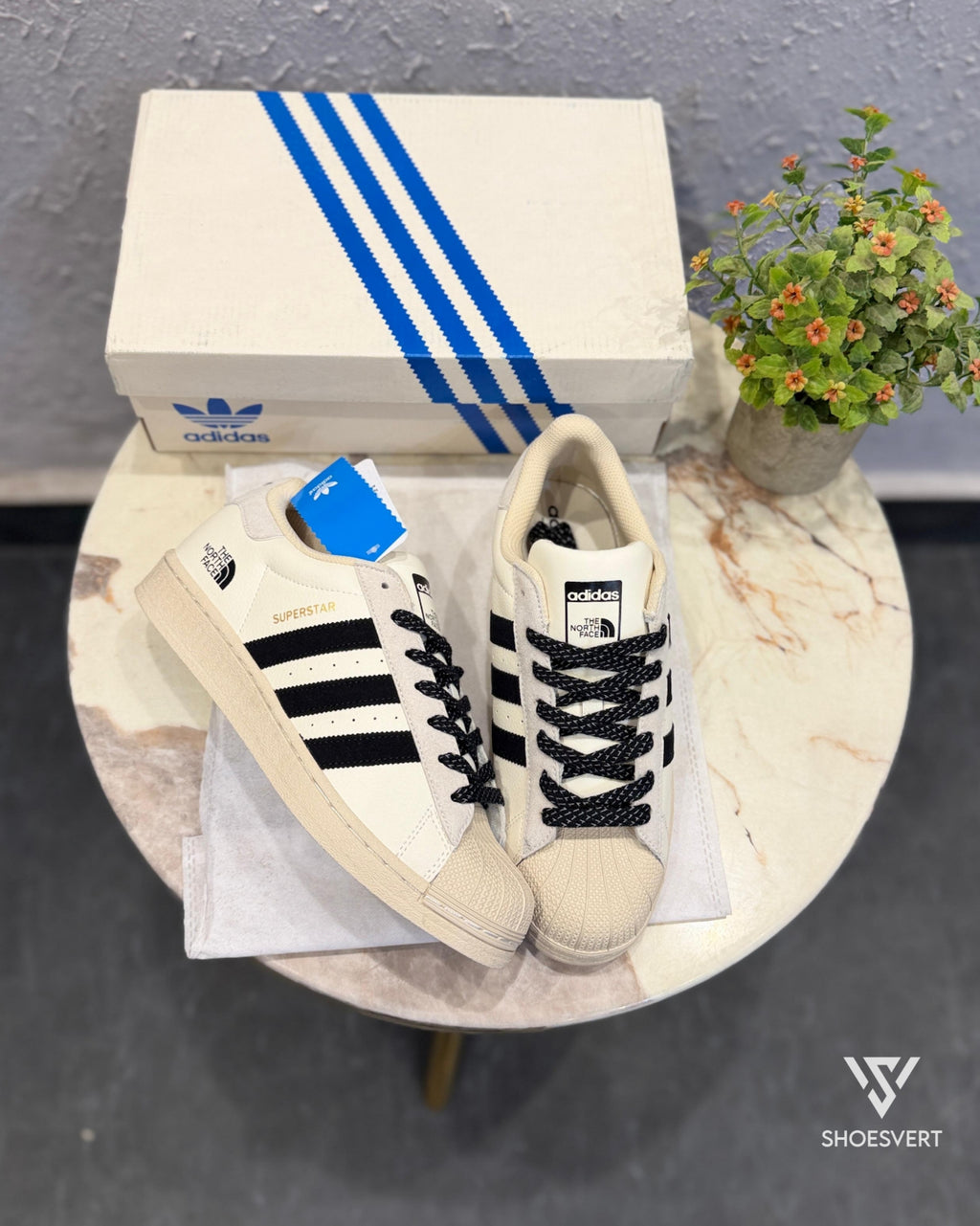AD SUPERSTAR WHITE BLACK NORTH FACE